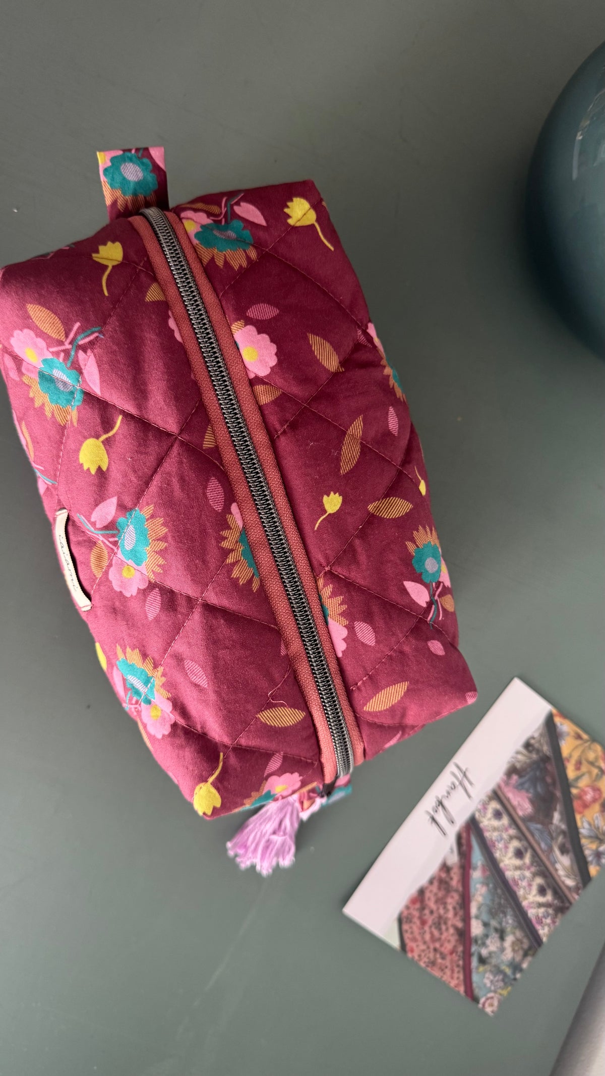 Cubotto trapuntato - Floral Burgundy (Hanbok)