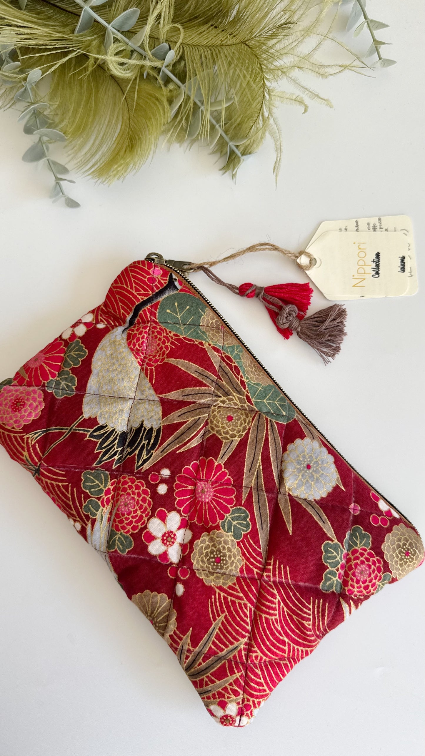 Pochette trapuntata - Airone Bordeaux (Nippori)