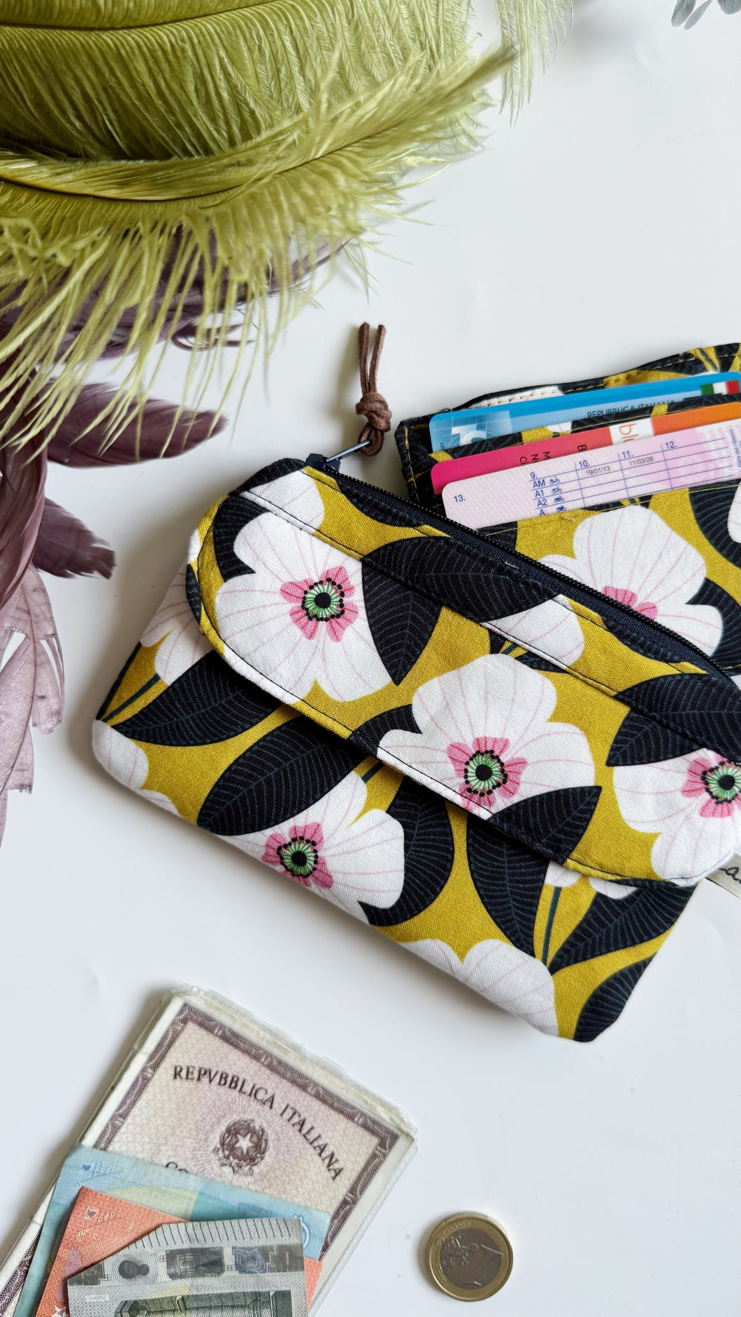 Pocket Pochette con tasca (Mini) - Margherite grandi