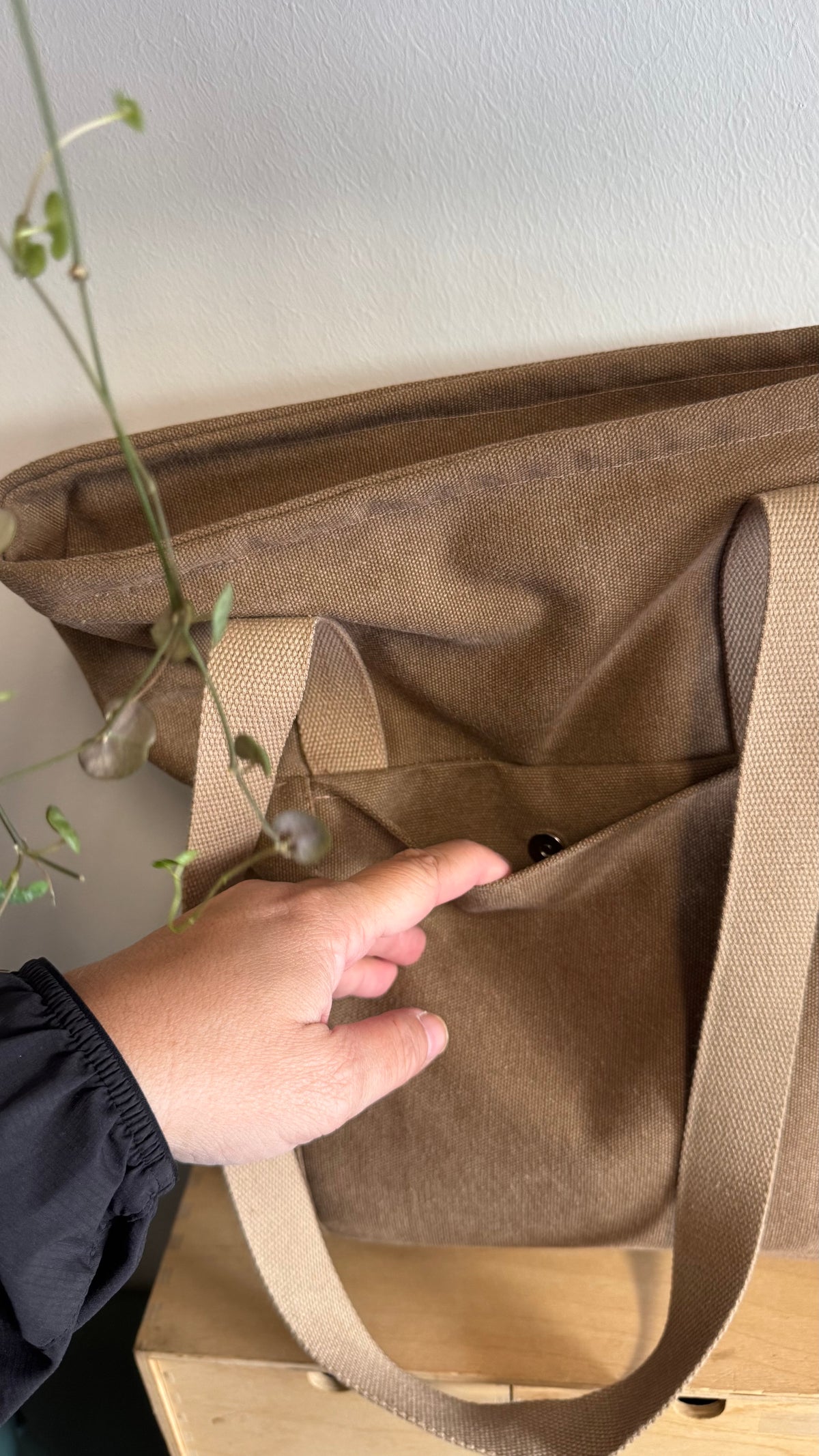 Tote Bag Tamalito - Tortora /  Fiori Arancio Grey (Hanbok)