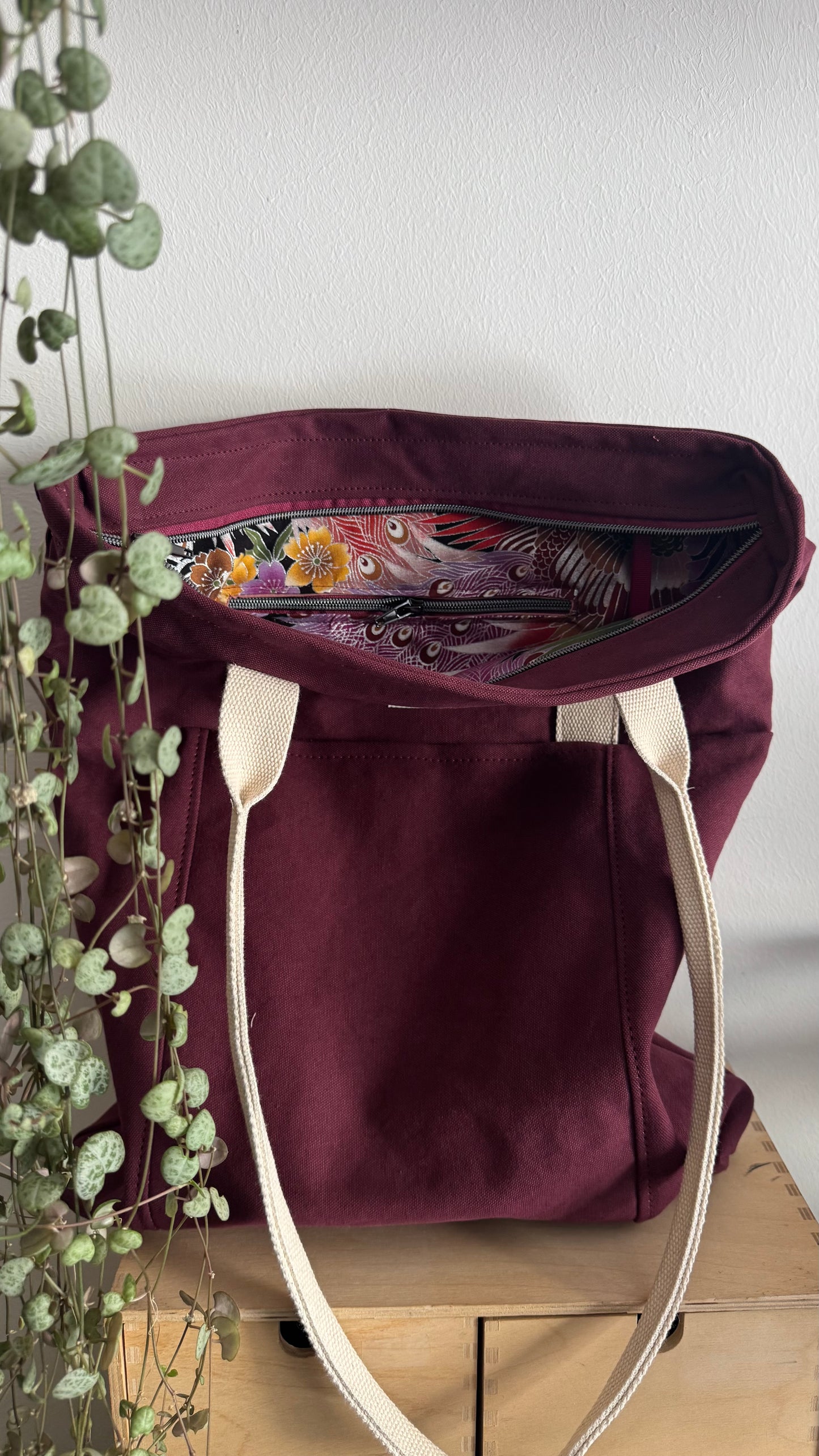 Tote Bag Tamalito - Bordeaux /  Pavone viola (Nippori)