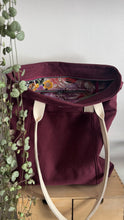 Load image into Gallery viewer, Tote Bag Tamalito - Bordeaux /  Pavone viola (Nippori)
