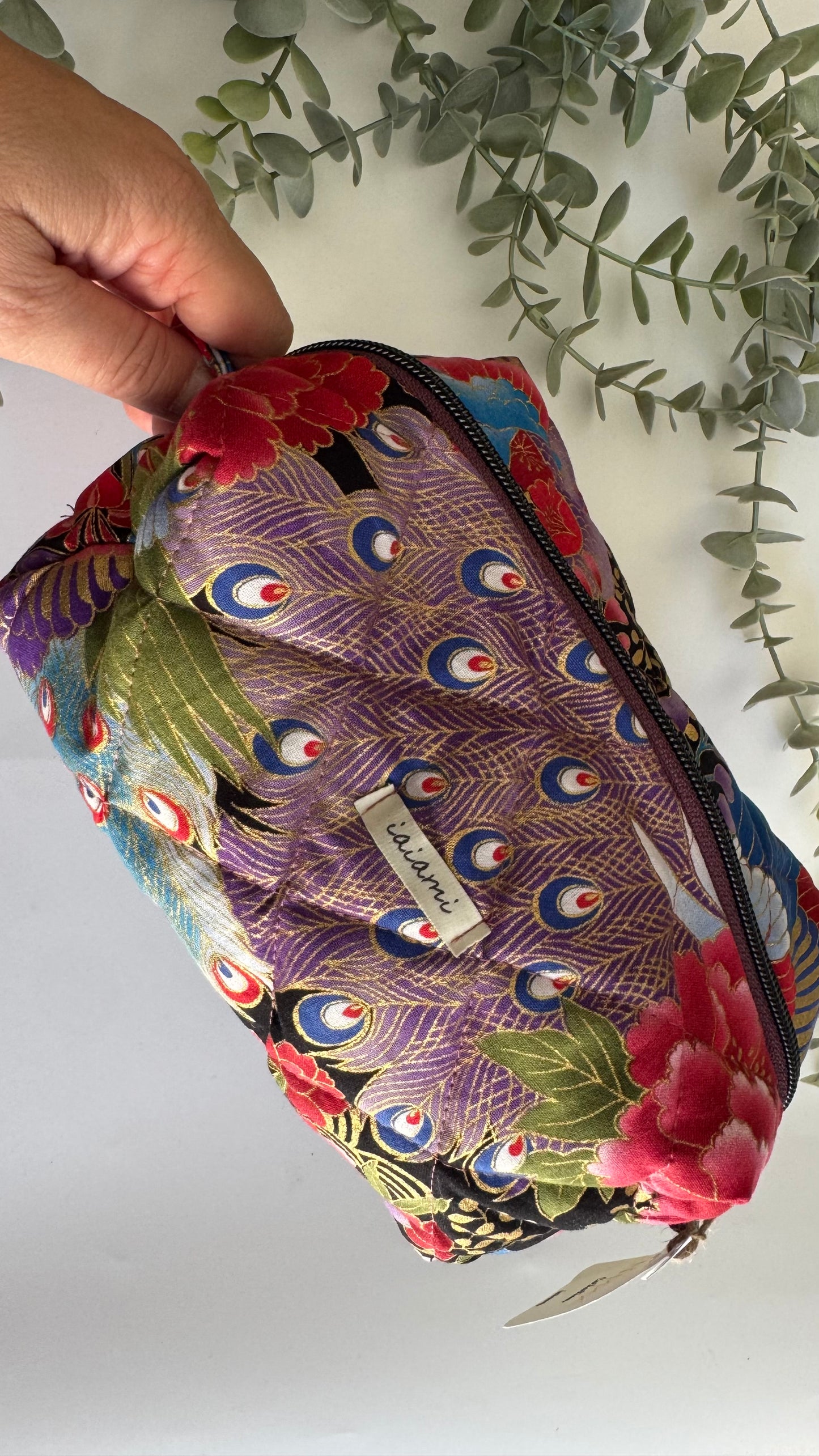 Cubotto trapuntato - Pavone bluette e fucsia (Nippori)