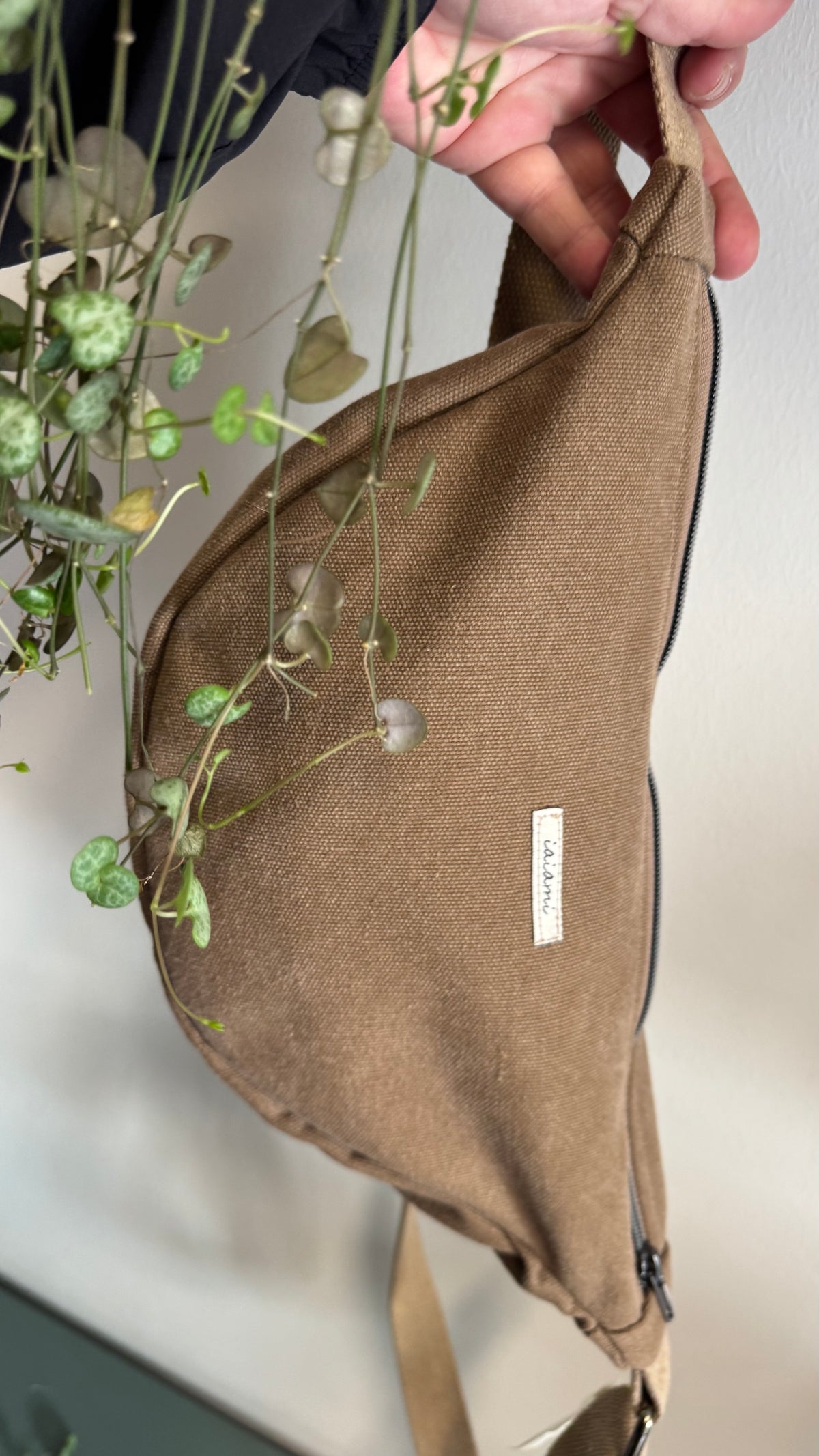 Moon Bag - Tortora / Righe mattone-grigio (Stripes)