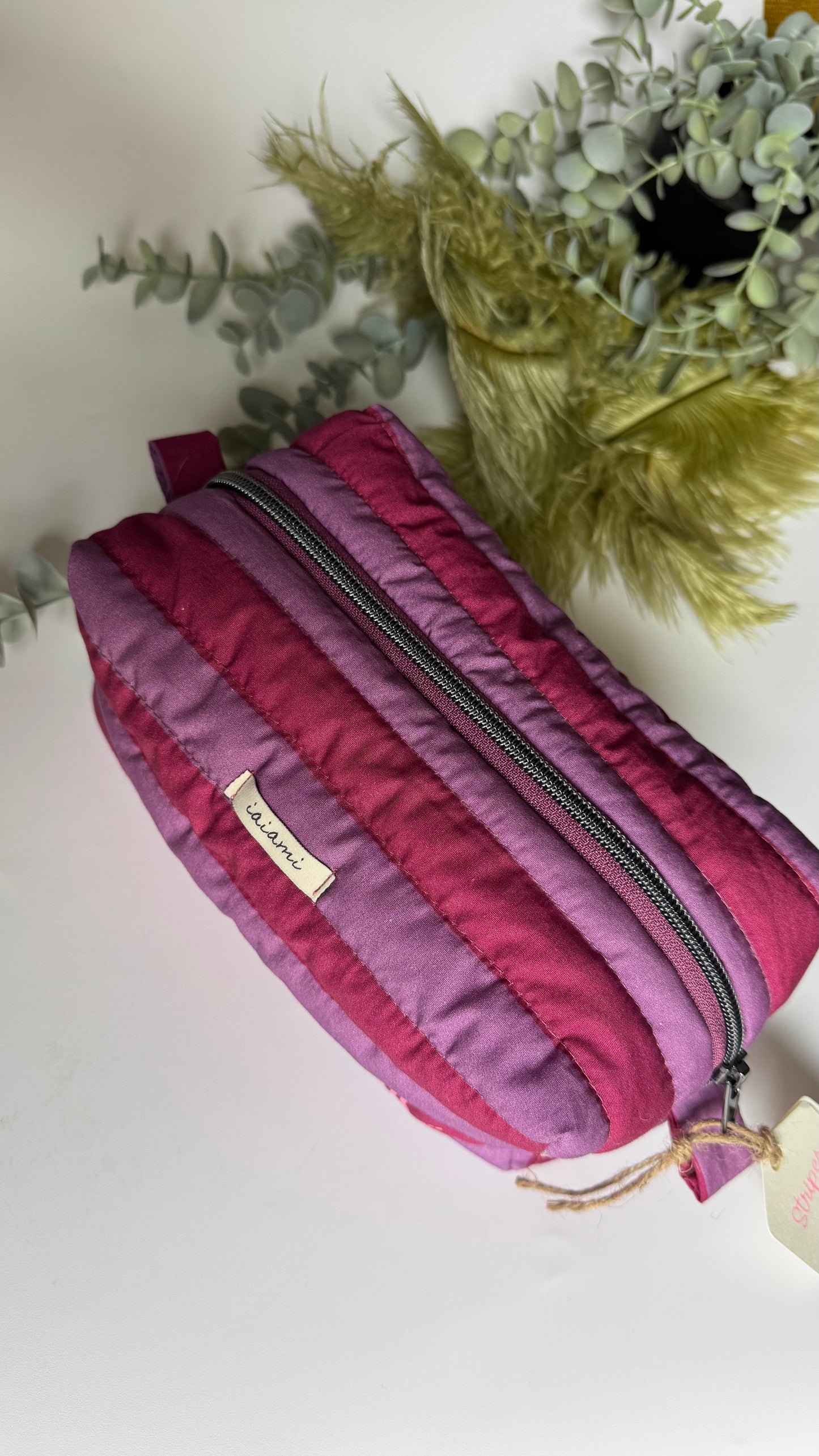 Cubotto trapuntato - Violetto & Fucsia (Stripes)