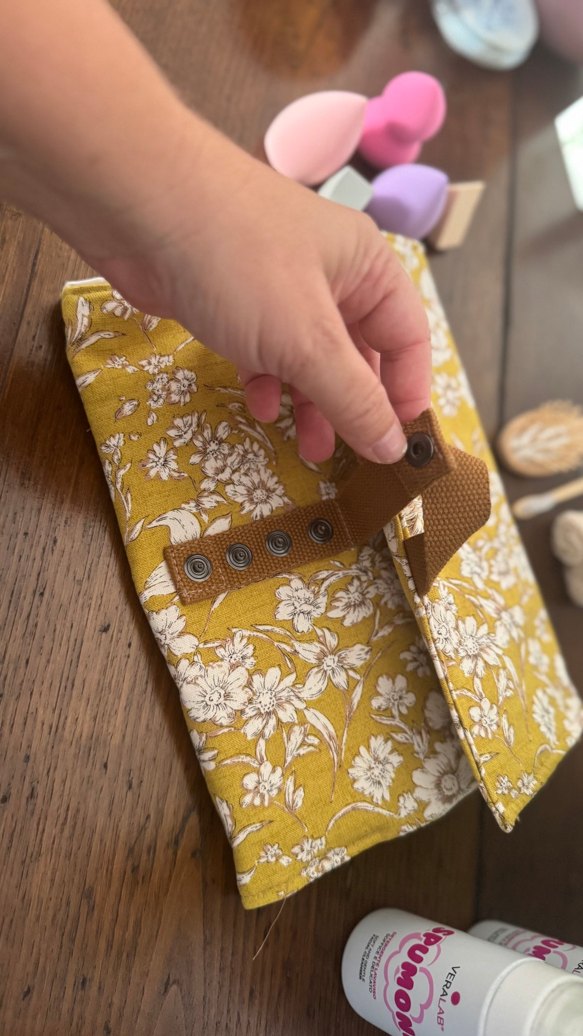 Beauty Burrito MAXI- Fiori stilizzati giallo senape (HANBOK)