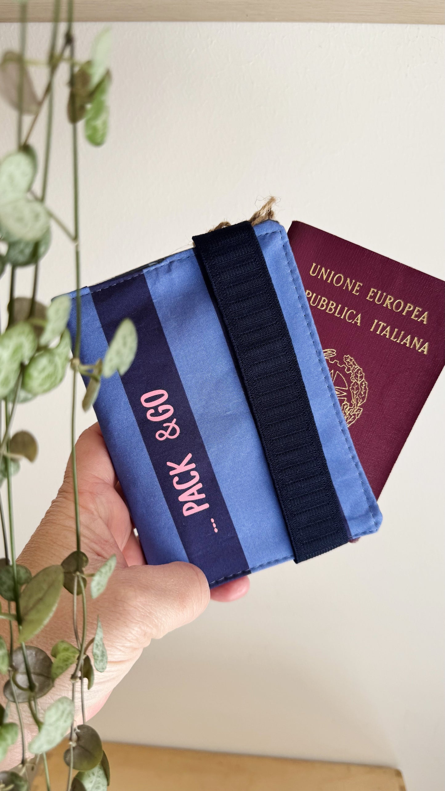 Porta Passaporto - Blue & Indaco (Stripes)