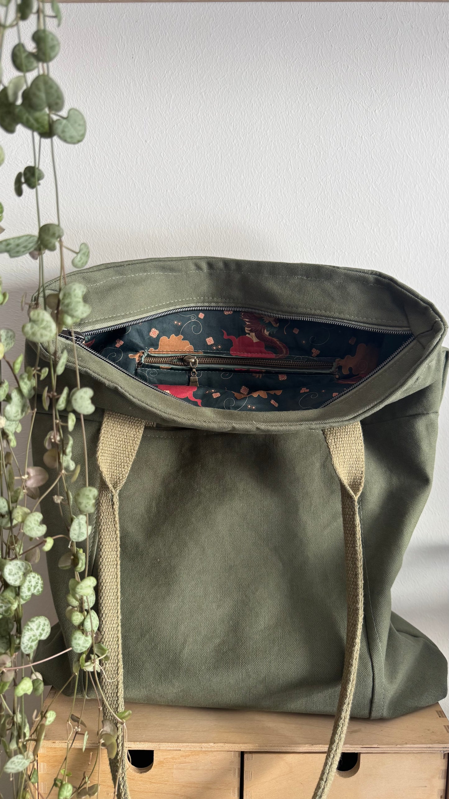 Tote Bag Tamalito - Verde militare /  Dragon