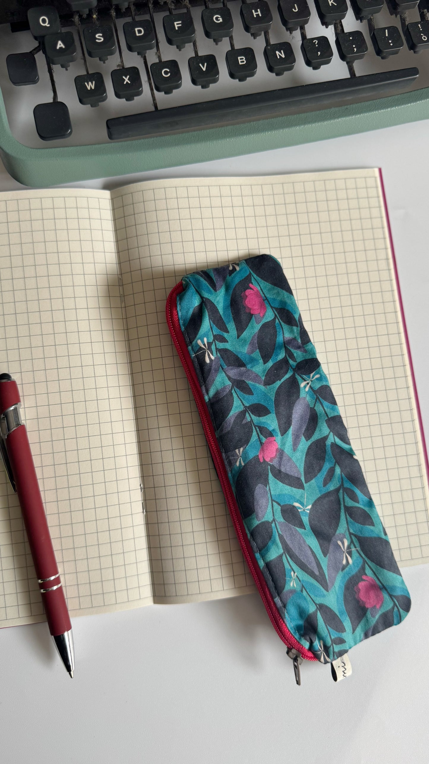 Astuccio mini- Magnolie e Libellule Turchese