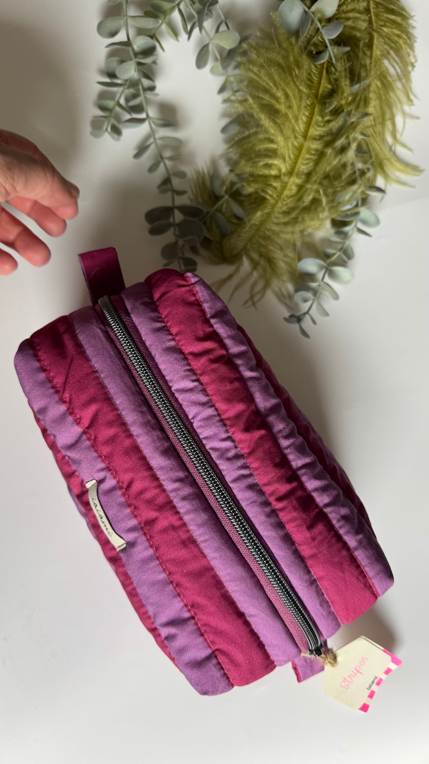 Cubotto trapuntato - Violetto & Fucsia (Stripes)