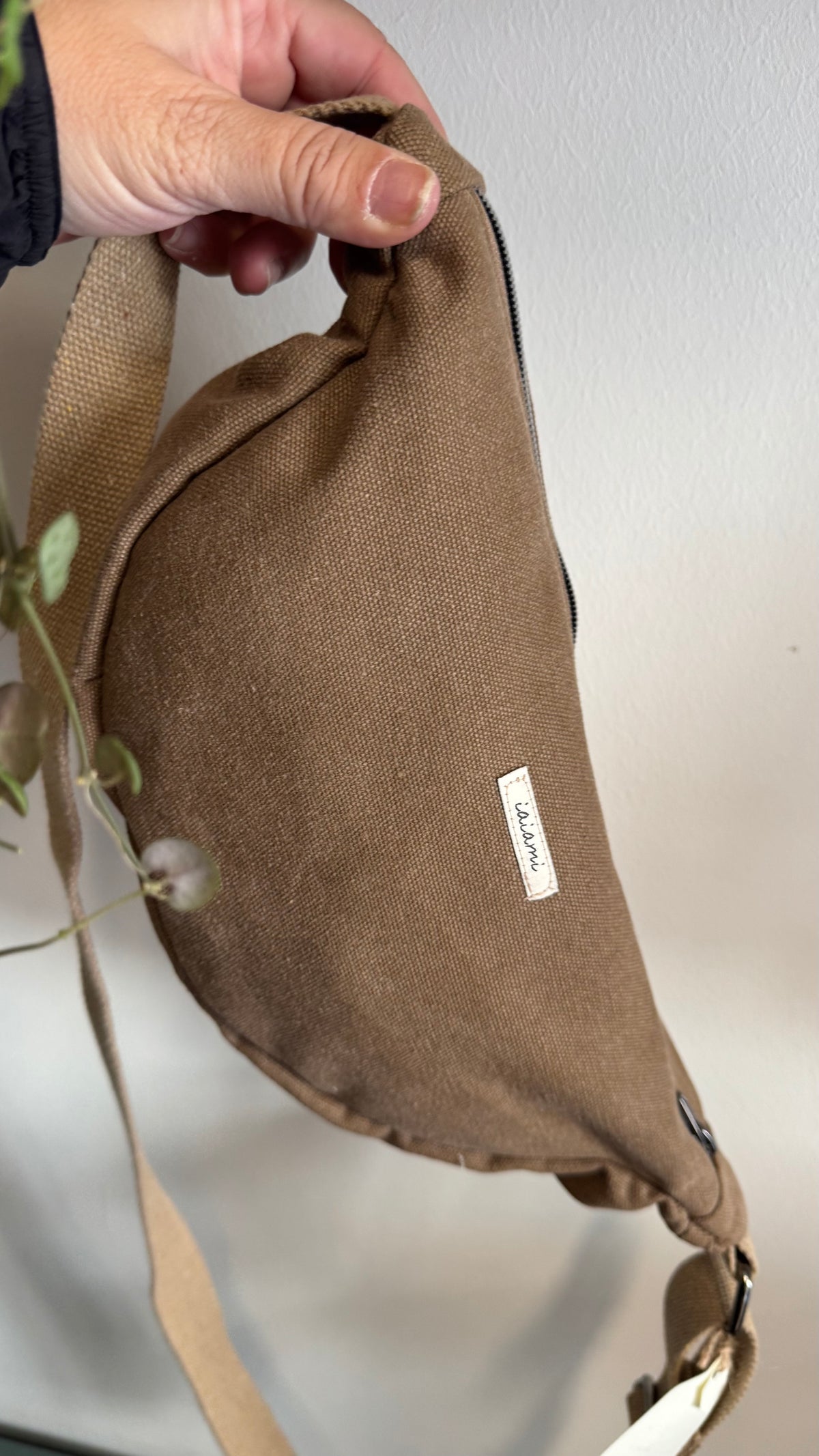 Moon Bag - Tortora / Foglie (Hanbok)