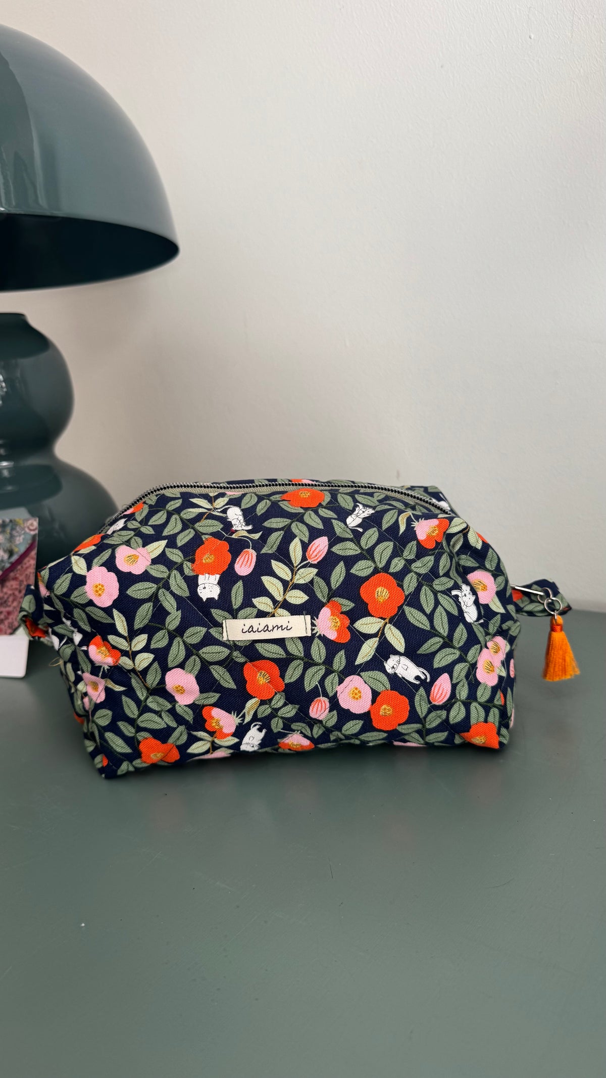 Cubotto trapuntato - Fiori Arancio Verde (Hanbok)