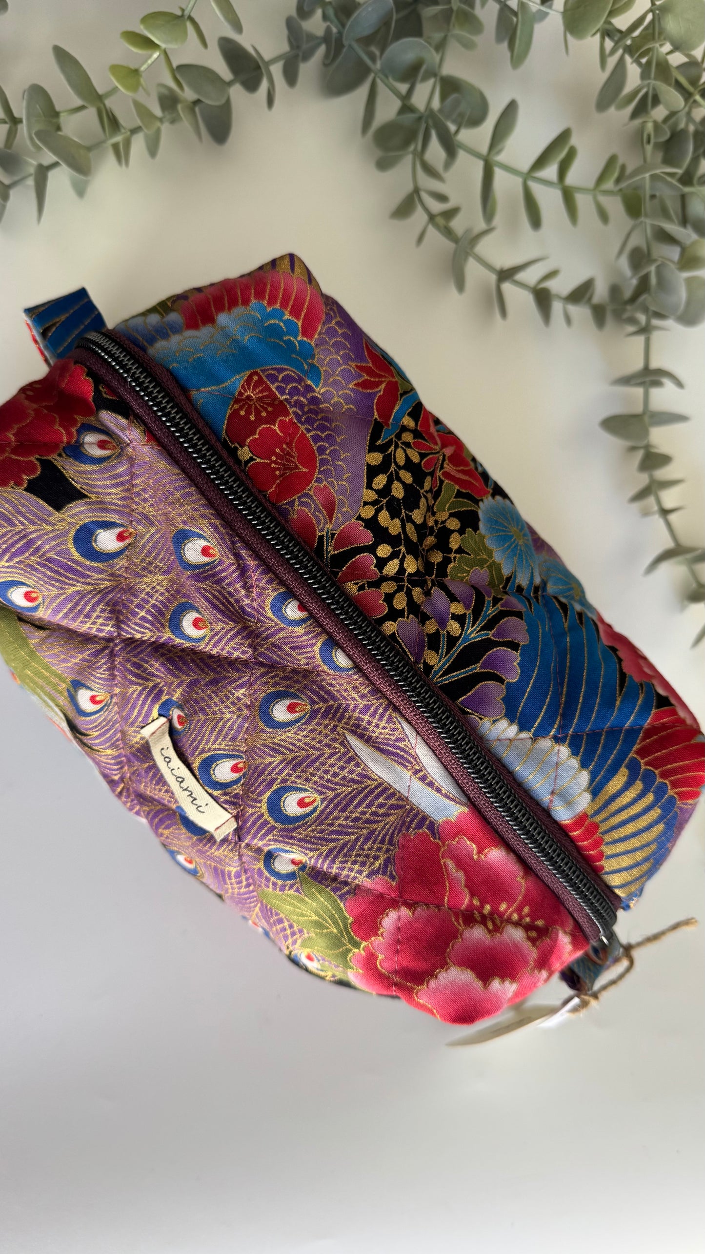 Cubotto trapuntato - Pavone bluette e fucsia (Nippori)
