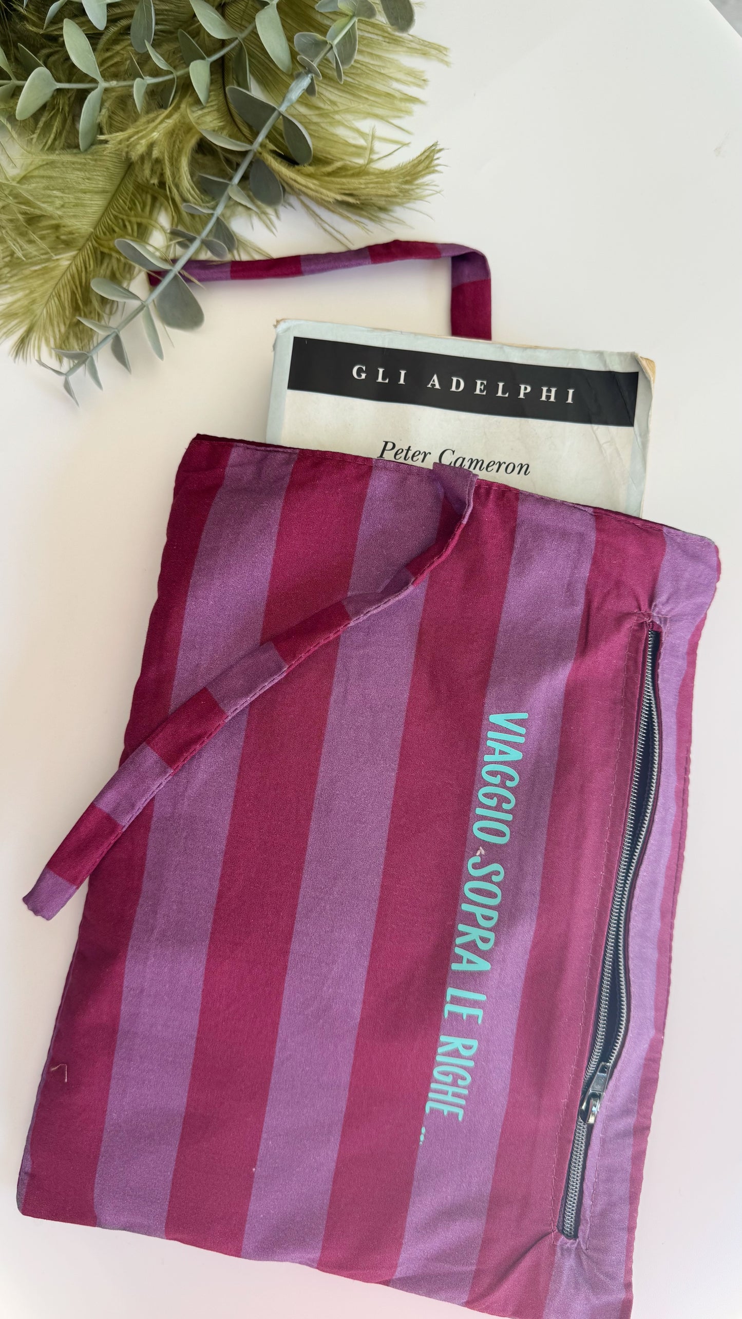 Custodia per libri (Maxi) - Fucsia & Violetto (Stripes)